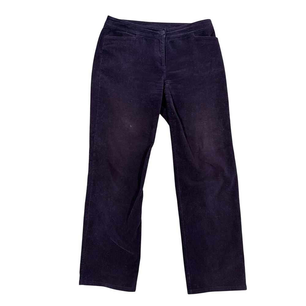 Eileen Fisher Women's Purple Velvet Straight Pants Size M Soft‎ Stretch Goth